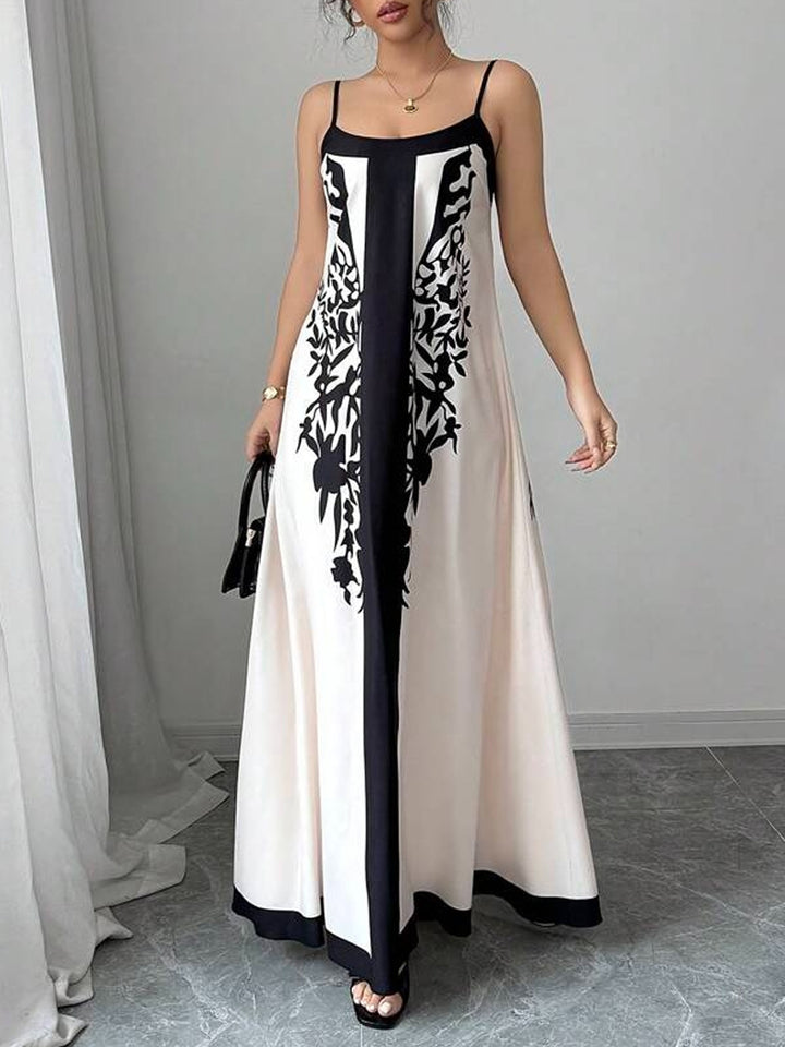Damen Maxikleid mit floralem Design und seitlichen Schlitzen Drune