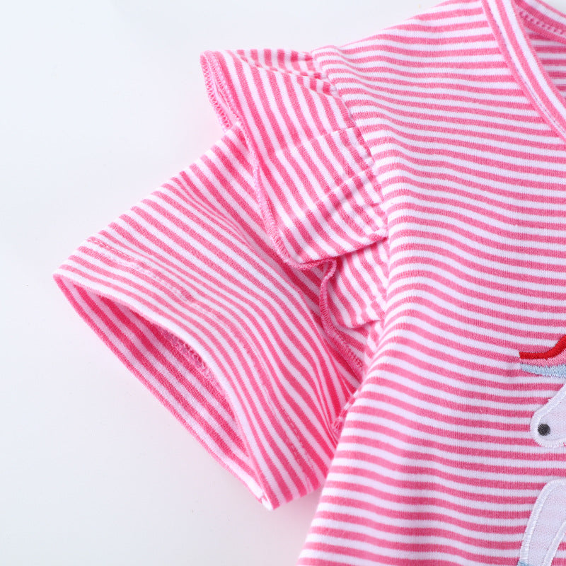 Mädchen T-Shirt mit zauberhaftem Einhorn-Motiv und Rüschendetail Drune