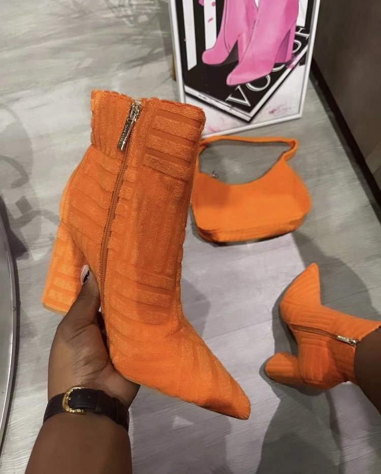 Damen Elegante Stiefeletten mit strukturiertem Obermaterial und praktischem Reißverschluss Drune