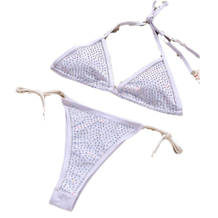 Damen Glitzernder Triangel-Bikini mit Strassdetails Drune