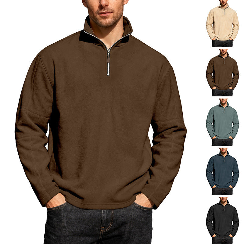 Herren Thermo-Fleece-Halbzip-Pullover mit Stehkragen Drune