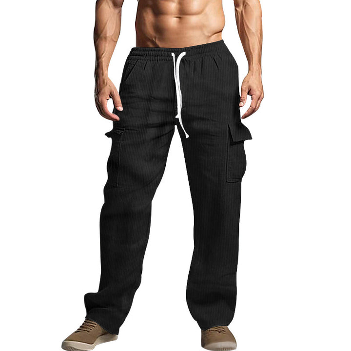 Herren Cord-Cargo-Hose mit elastischem Bund, Kordelzug & aufgesetzten Klappentaschen Drune