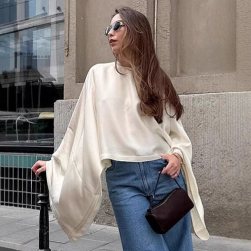 Damen Oversized Sweatshirt mit weitem Schnitt und eleganten Ärmeln Drune
