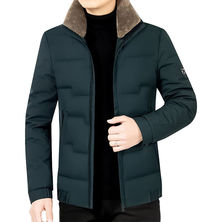 Herren Slim-Fit Wattierte Übergangsjacke mit weichgefüttertem Stehkragen und verdecktem Reißverschluss Drune