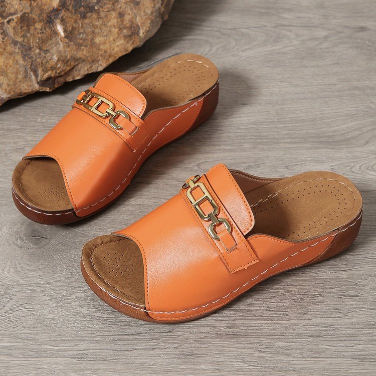 Damen Komfortable Clogs mit dekorativer Schnalle und atmungsaktiver Innensohle Drune