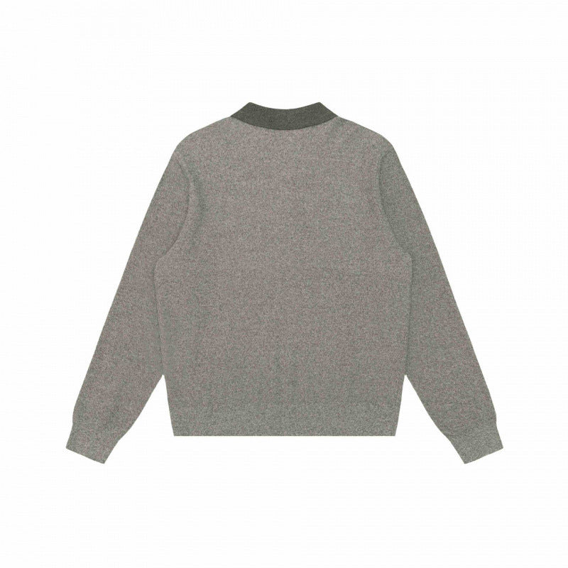 Unisex Feinstrick-Polopullover mit Henley-Knopfleiste und gerippten Bündchen Drune