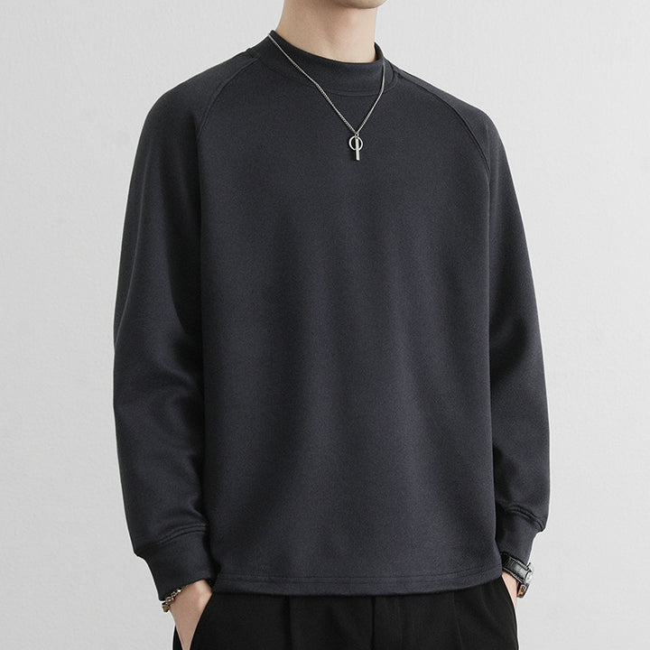 Herren Minimalistisches Mockneck-Sweatshirt aus Tech‑Fleece mit Raglanärmeln Drune