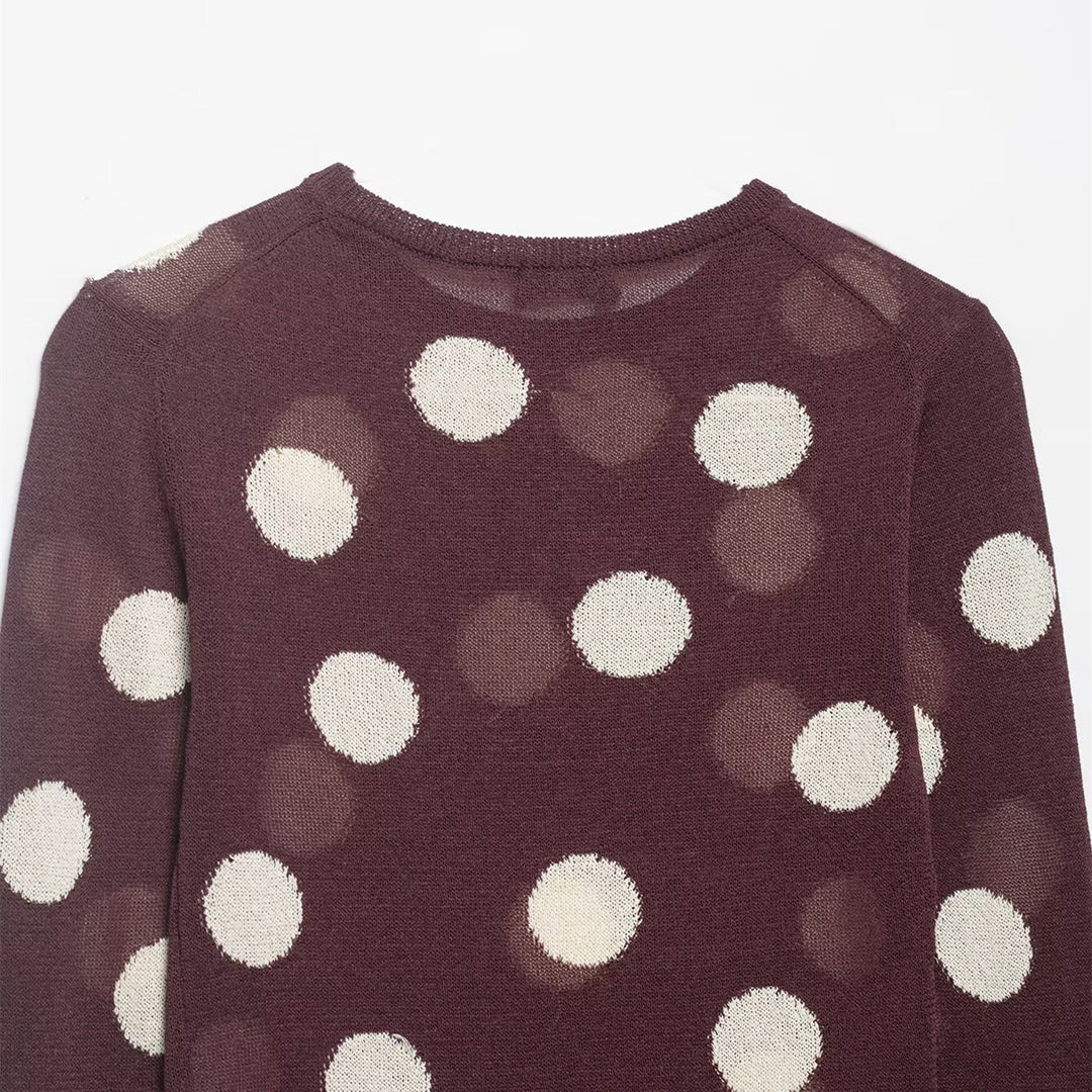 Damen Langarmshirt mit modernem Punkdesign und hochwertiger Baumwolle Drune