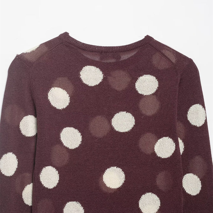 Damen Langarmshirt mit modernem Punkdesign und hochwertiger Baumwolle Drune