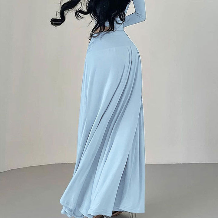 Damen Maxikleid mit eleganter Raffung und Off-Shoulder Design Drune