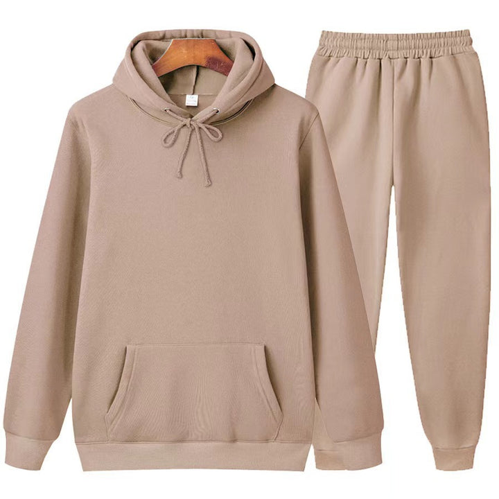 Damen nan tailliertes Hoodie- und Jogginghose-Set mit Kängurutasche, hohem Komfortbund und gerippten Knöchelbündchen Drune