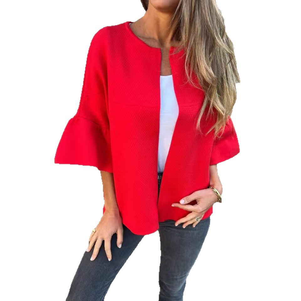 Damen Strukturierte Jacke mit voluminösen Ärmeln Drune