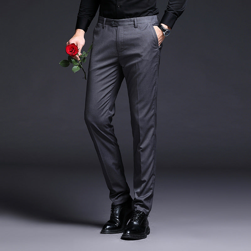 Herren elegante Anzughose mit schmalem Schnitt und atmungsaktiver Textur Drune