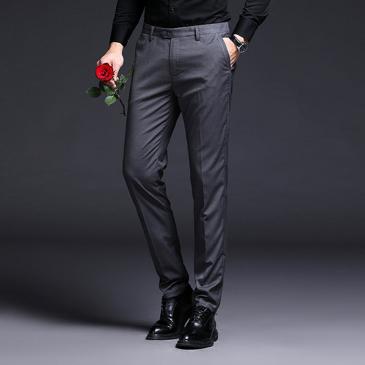 Herren elegante Anzughose mit schmalem Schnitt und atmungsaktiver Textur Drune