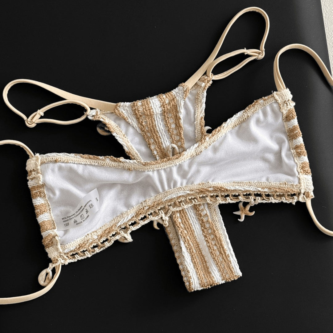 Damen Bandeau-Bikini mit einzigartigen Verzierungen Drune