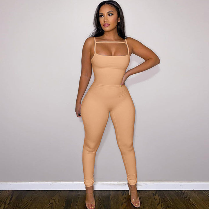 Damen Langärmeliger Jumpsuit mit schmalem Schnitt Drune