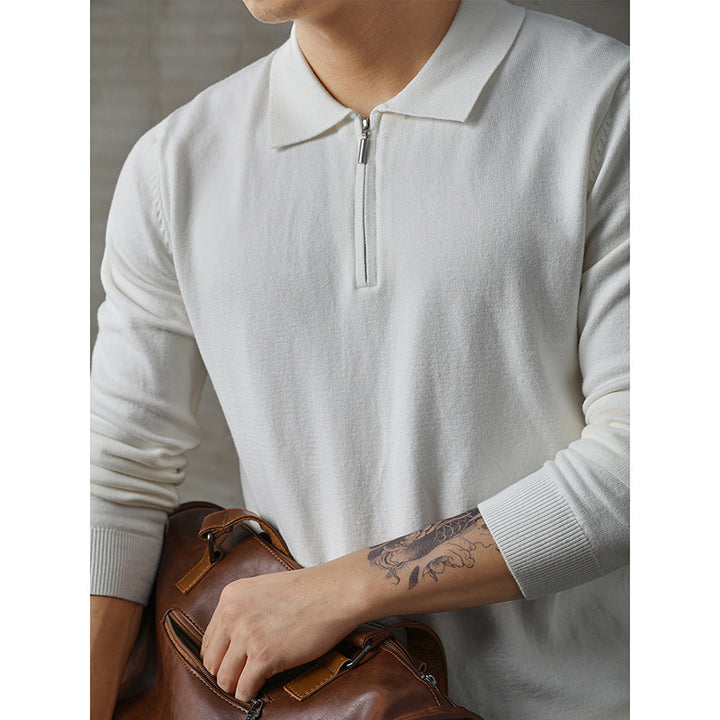 Herren Modischer Strickpullover mit Halbreißverschluss Drune
