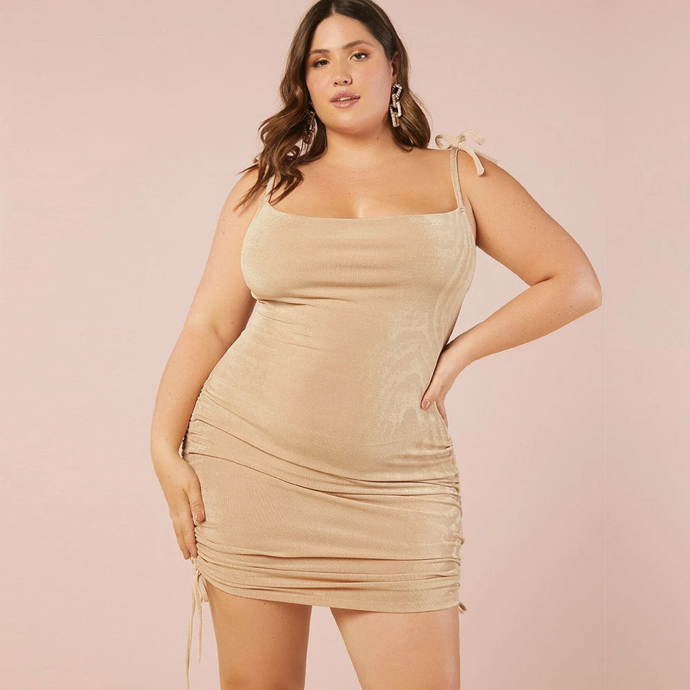 Damen Mini-Bodycon-Kleid mit raffiniertem Rüschendetail Drune