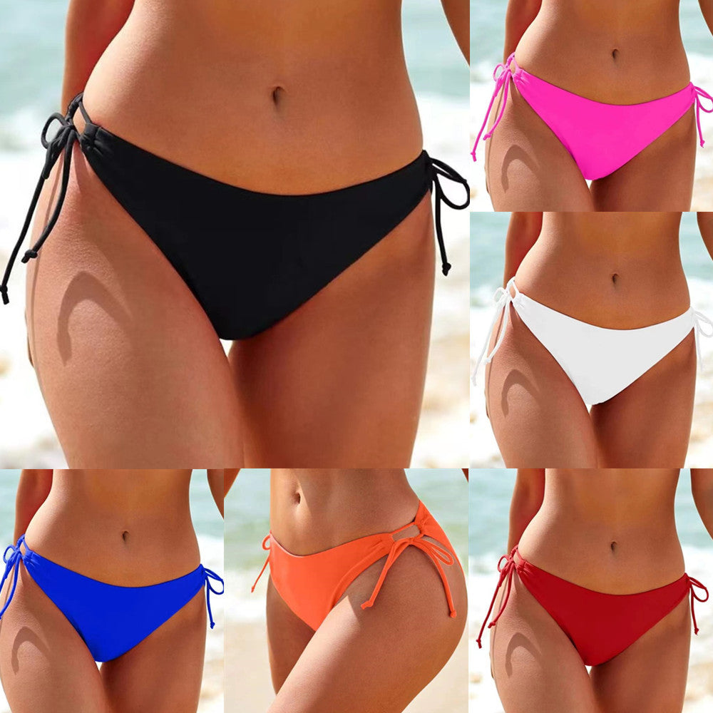 Damen Hochtailliertes Bikini-Höschen mit verstellbaren Seitenschnüren Drune