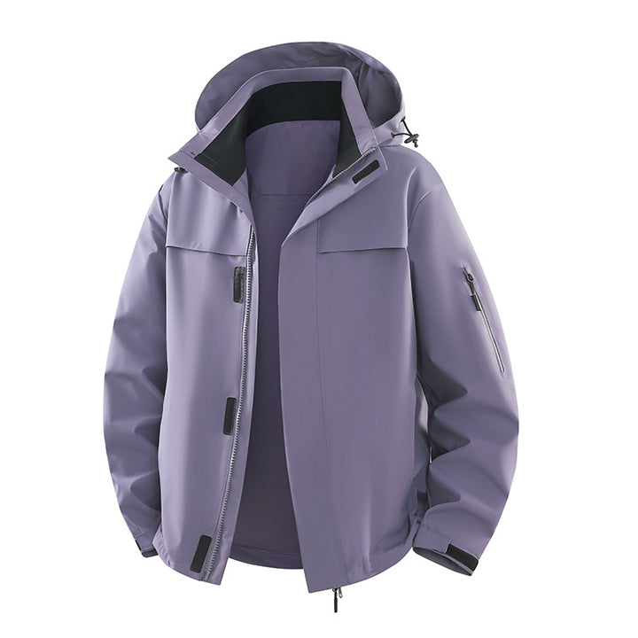 Herren Urbaner Softshell-Outdoorblouson mit Kapuze, verdecktem Reißverschluss und Mehrfach-Taschen Drune