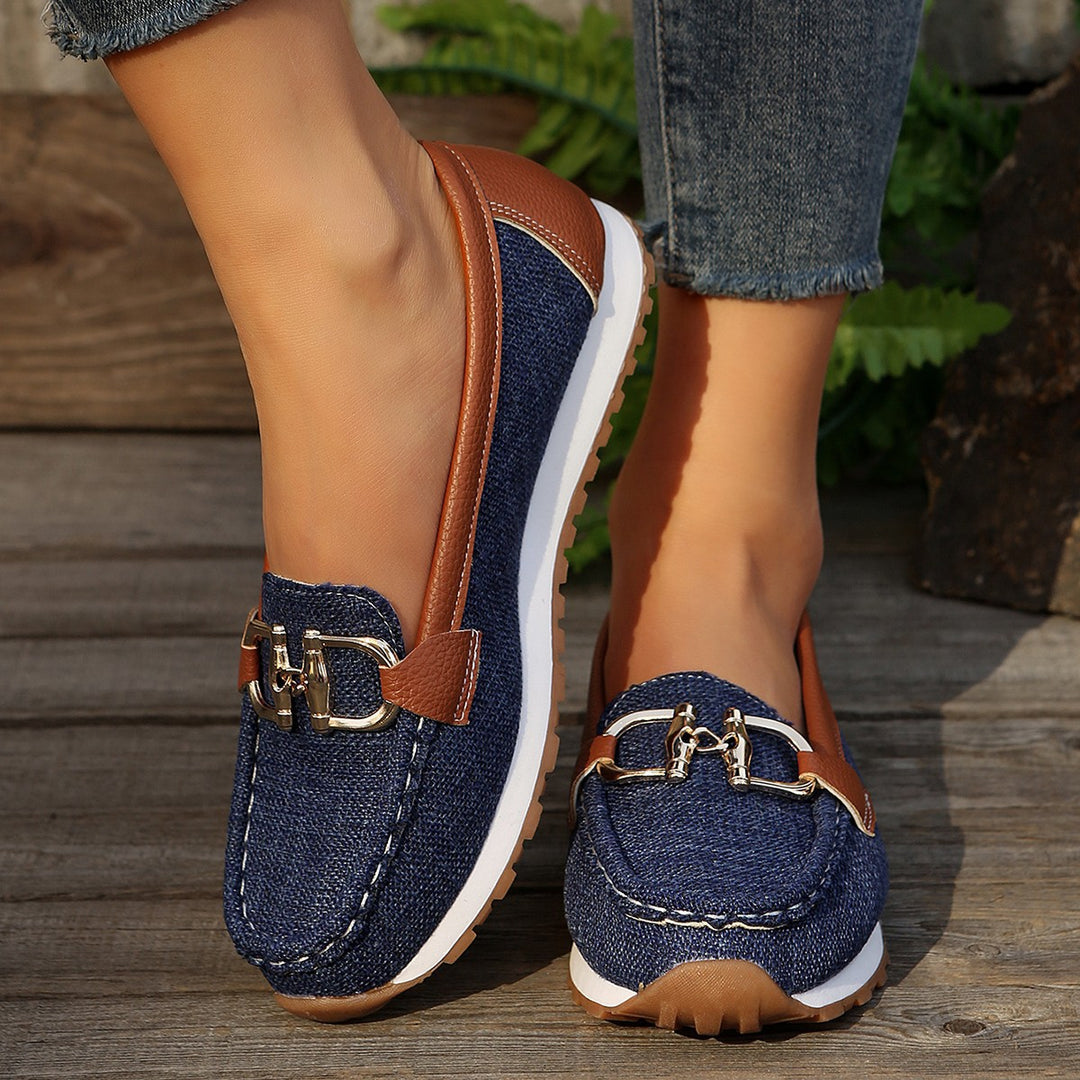 Damen Slipper-Loafer mit gepolstertem Komfortfußbett und rutschfester Profilsohle Drune