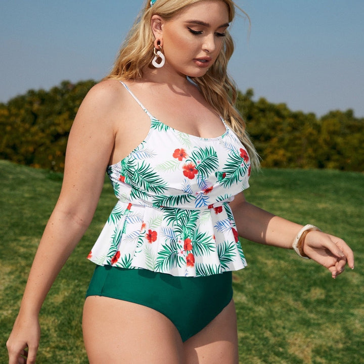 Damen Tankini-Set mit floralem Volant Drune