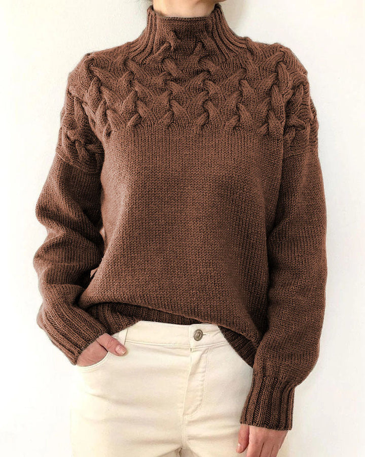 Drune Einzigartiger geflochtener Rollkragenpullover