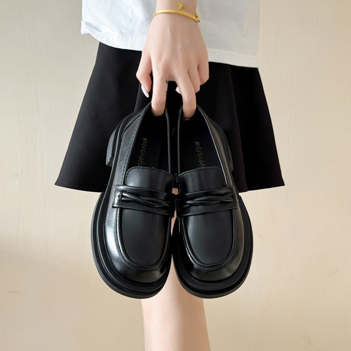Damen Modische Loafers mit Schleifen Drune