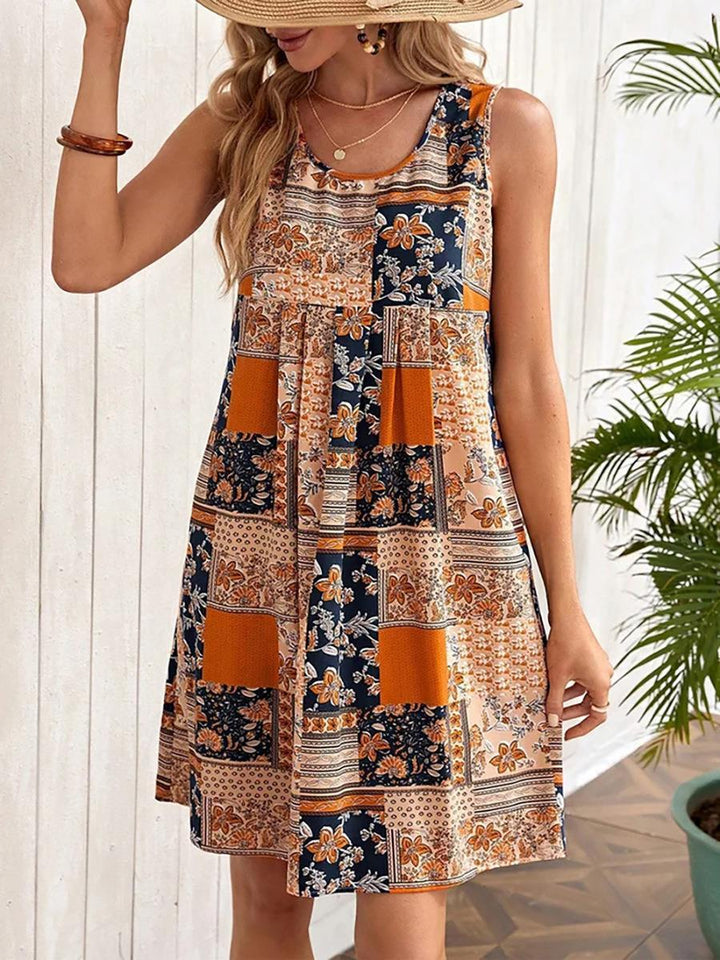 Damen Sommerkleid mit floralem Patchwork-Design Drune