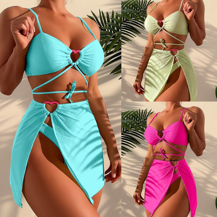 Damen Bikini-Set mit elegantem Knopf-Detail und hohem Beinausschnitt Drune