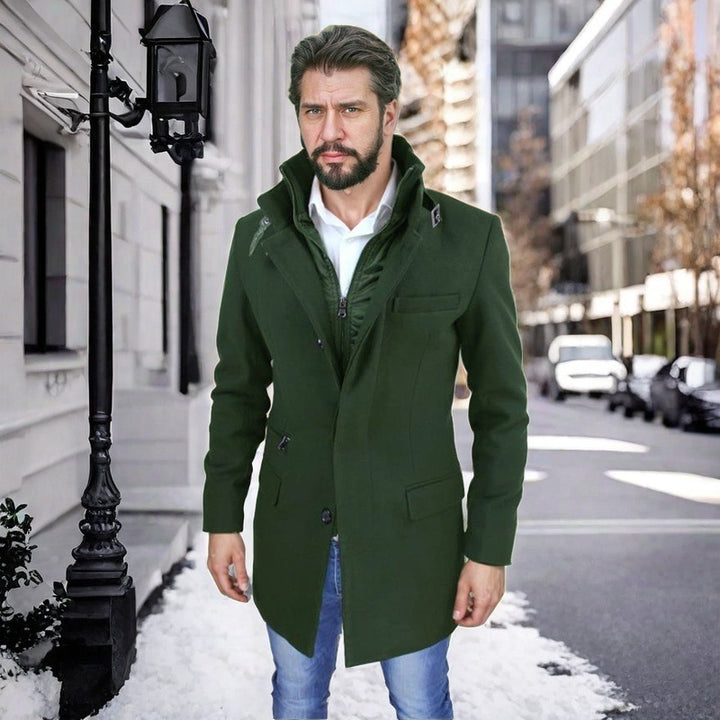 Herren stylischer und funktioneller Übergangs-Mantel mit abnehmbarer Innenjacke Drune