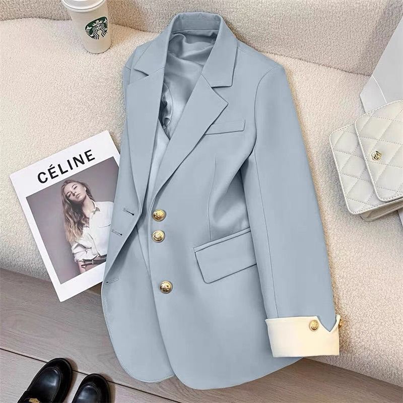 Damen Eleganter Blazer mit goldenen Knöpfen Drune