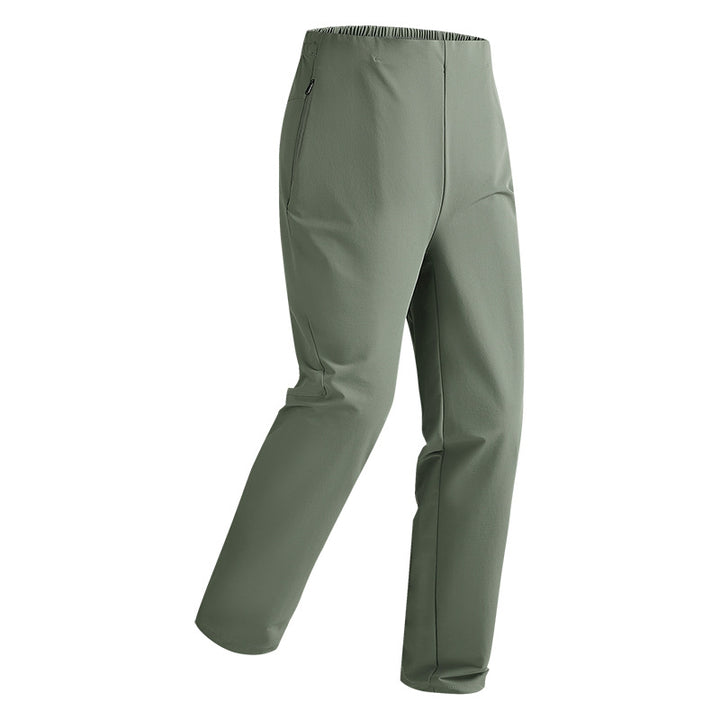 Damen Stretch-Outdoorhose mit elastischem Bund, Reißverschlusstaschen und geradem Schnitt Drune