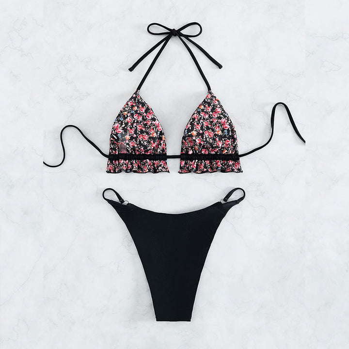 Damen Triangel-Bikini-Set mit verspieltem Rüschendesign Drune