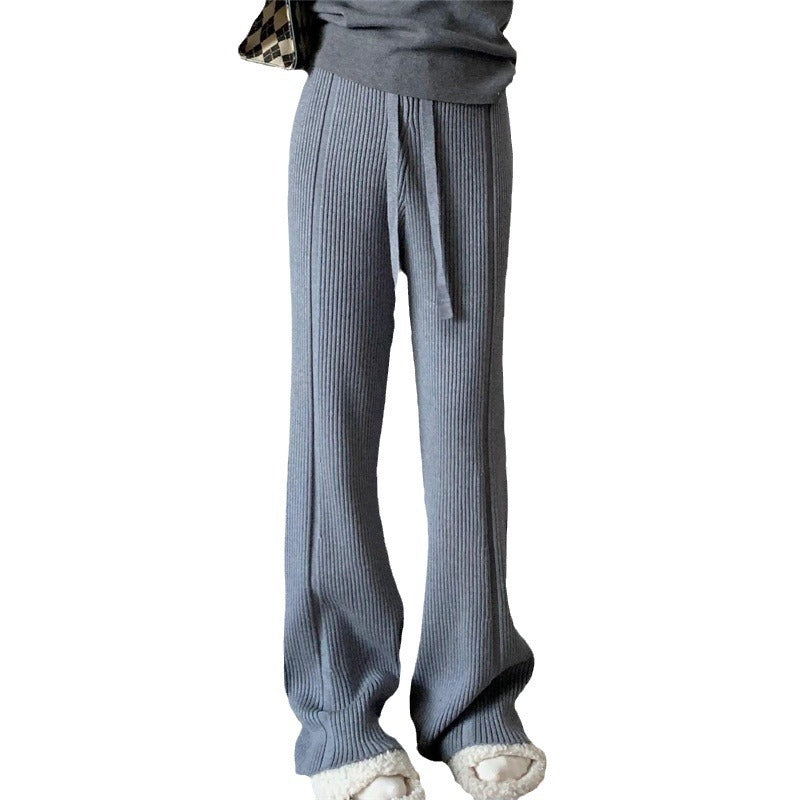 Damen Plisseehose mit hoher Taille und regulierbarem Bund Drune