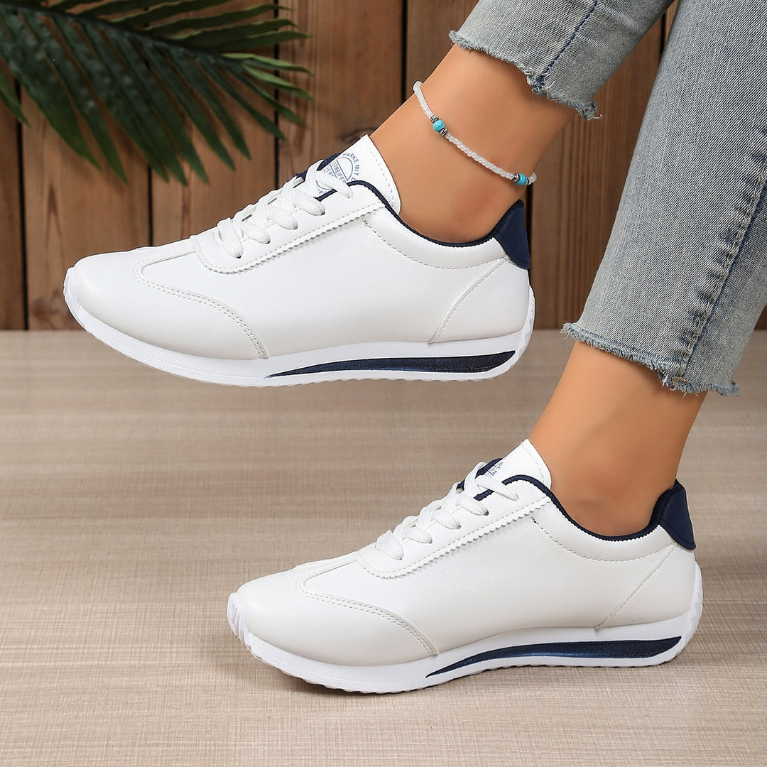 Damen Sneaker mit leichter Keilsohle und kontrastfarbenem Fersenpatch Drune