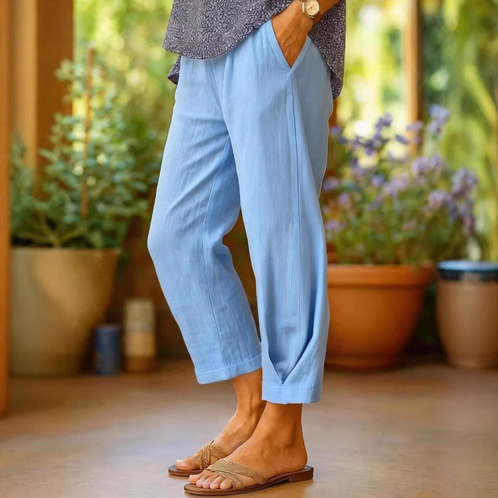 Damen Weite Leinenhose Drune