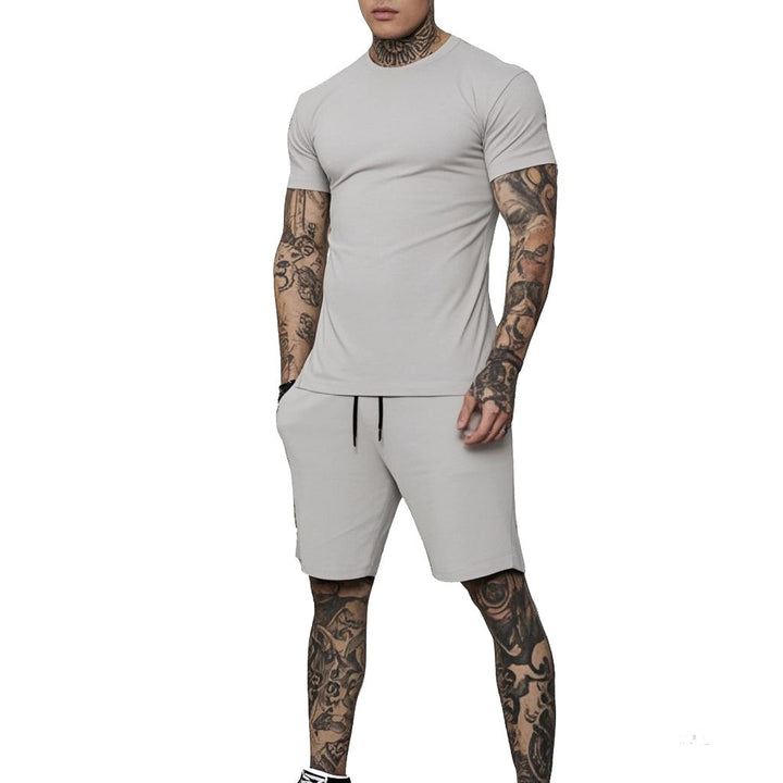 Herren Sportliches Kurzarm- und Shorts-Set mit kontrastierenden Details Drune