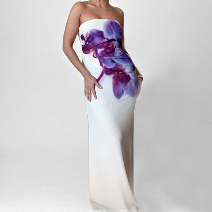 Damen Langärmliges Kleid mit raffiniertem Blumendesign Drune