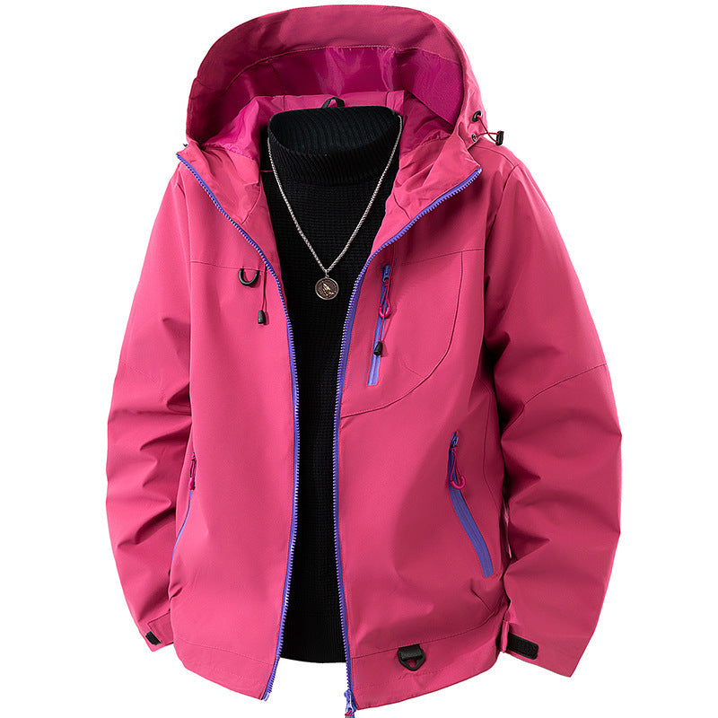 Herren Technische Softshell Outdoorjacke mit Kapuze wasser- und winddichter Membran versiegelte Reißverschlüsse Drune