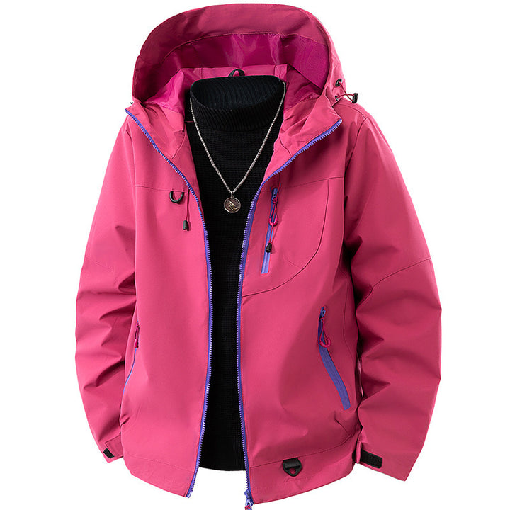Herren Technische Softshell Outdoorjacke mit Kapuze wasser- und winddichter Membran versiegelte Reißverschlüsse Drune