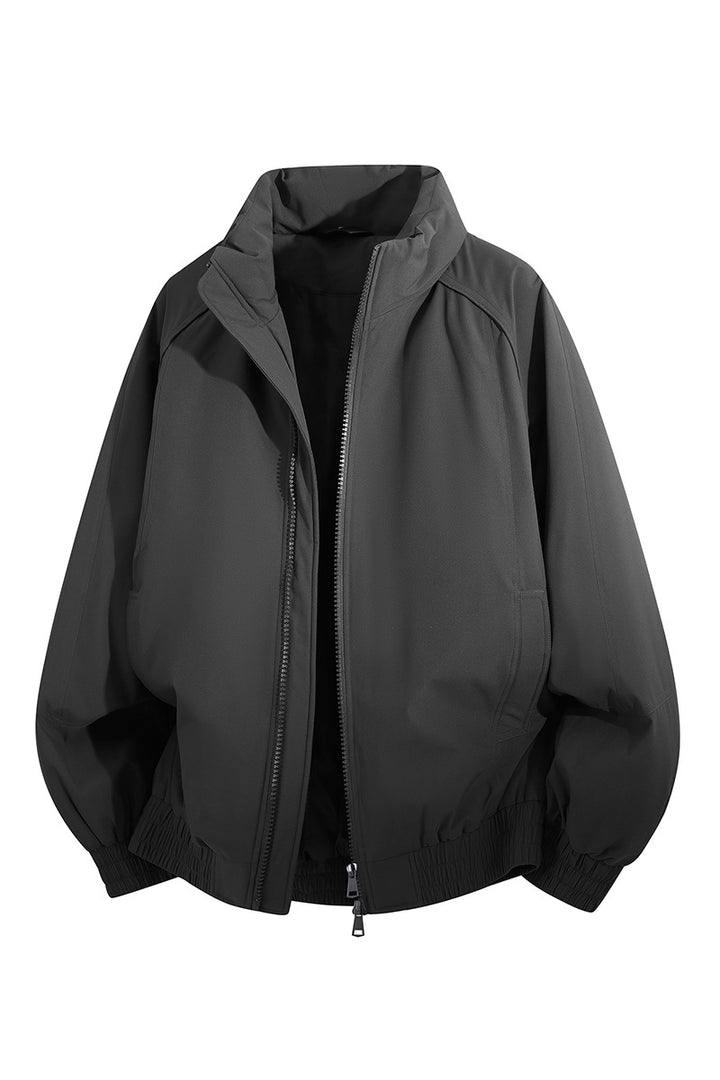 Unisex Oversize-Bomberjacke mit Stehkragen, elastischem Saum & wattierter Fütterung Drune