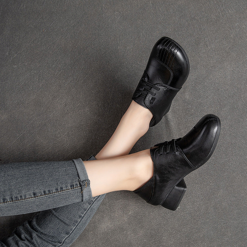 Damen elegante Schnürschuhe mit komfortabel geformtem Blockabsatz und atmungsaktiver Innenstruktur Drune