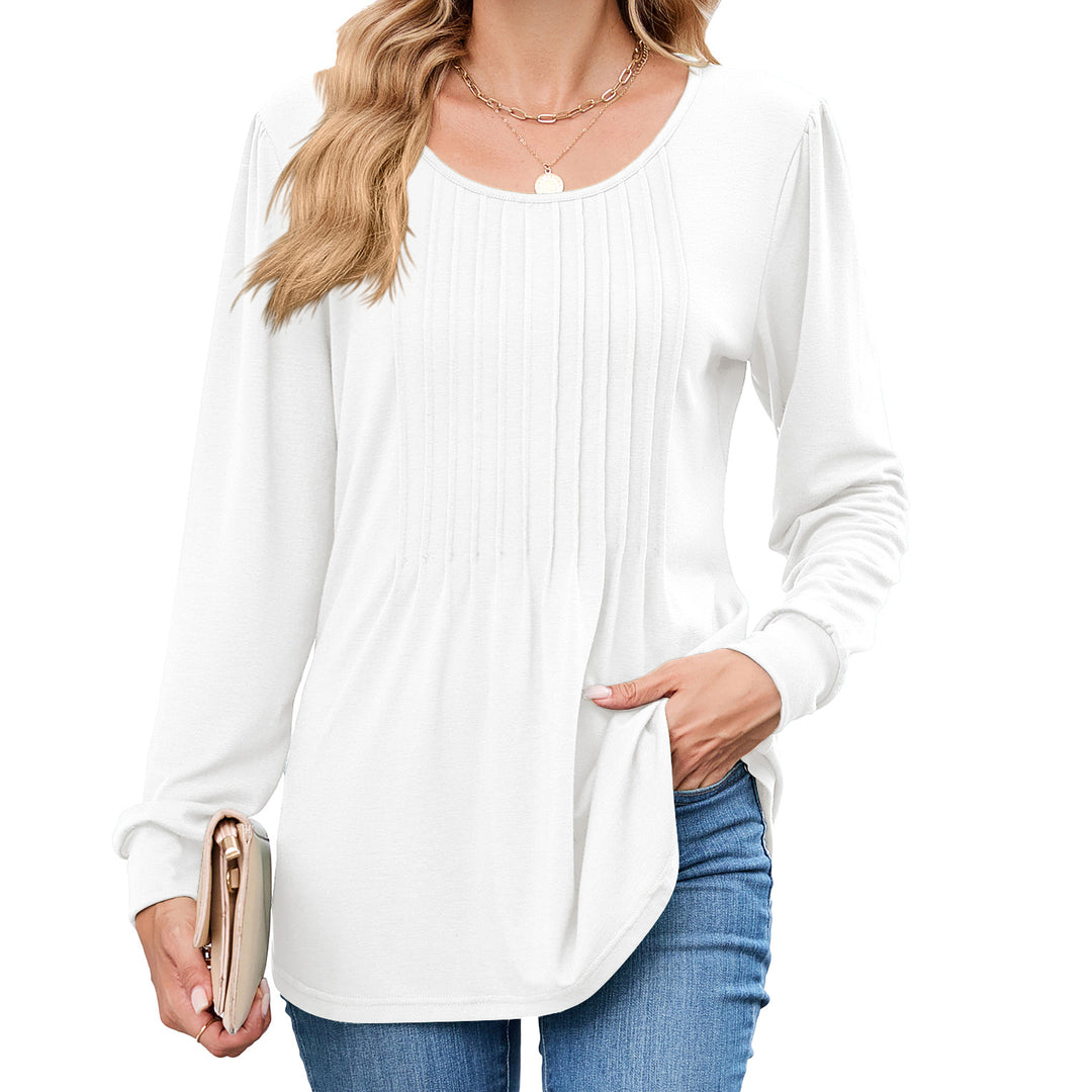 Damen Langarmshirt mit dekorativen Falten Drune