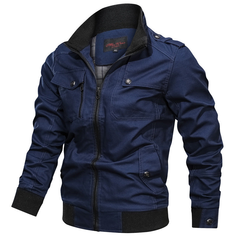 Herren Utility-Fieldblouson aus Canvas mit Rippkragen und Pattentaschen Drune