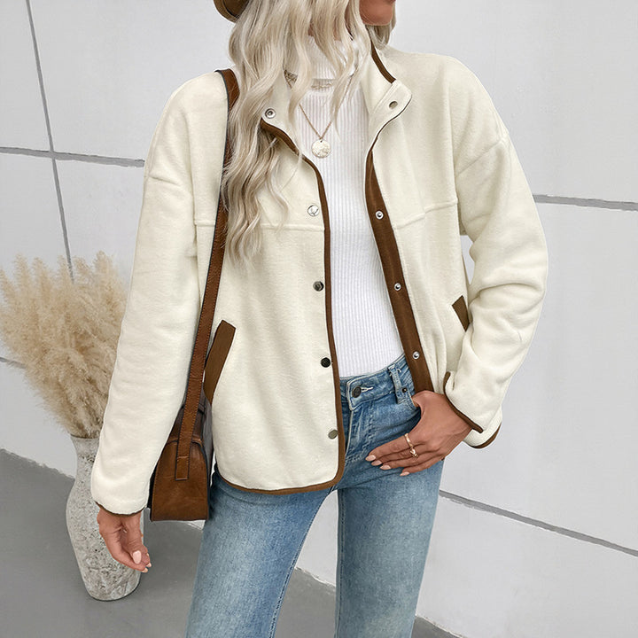 Damen Kuschelige Damenjacke mit kontrastierenden Details Drune