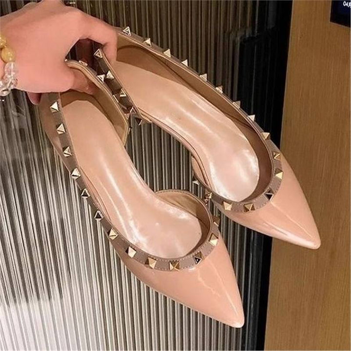 Damen spitze Ballerinas mit metallischen Nieten Drune