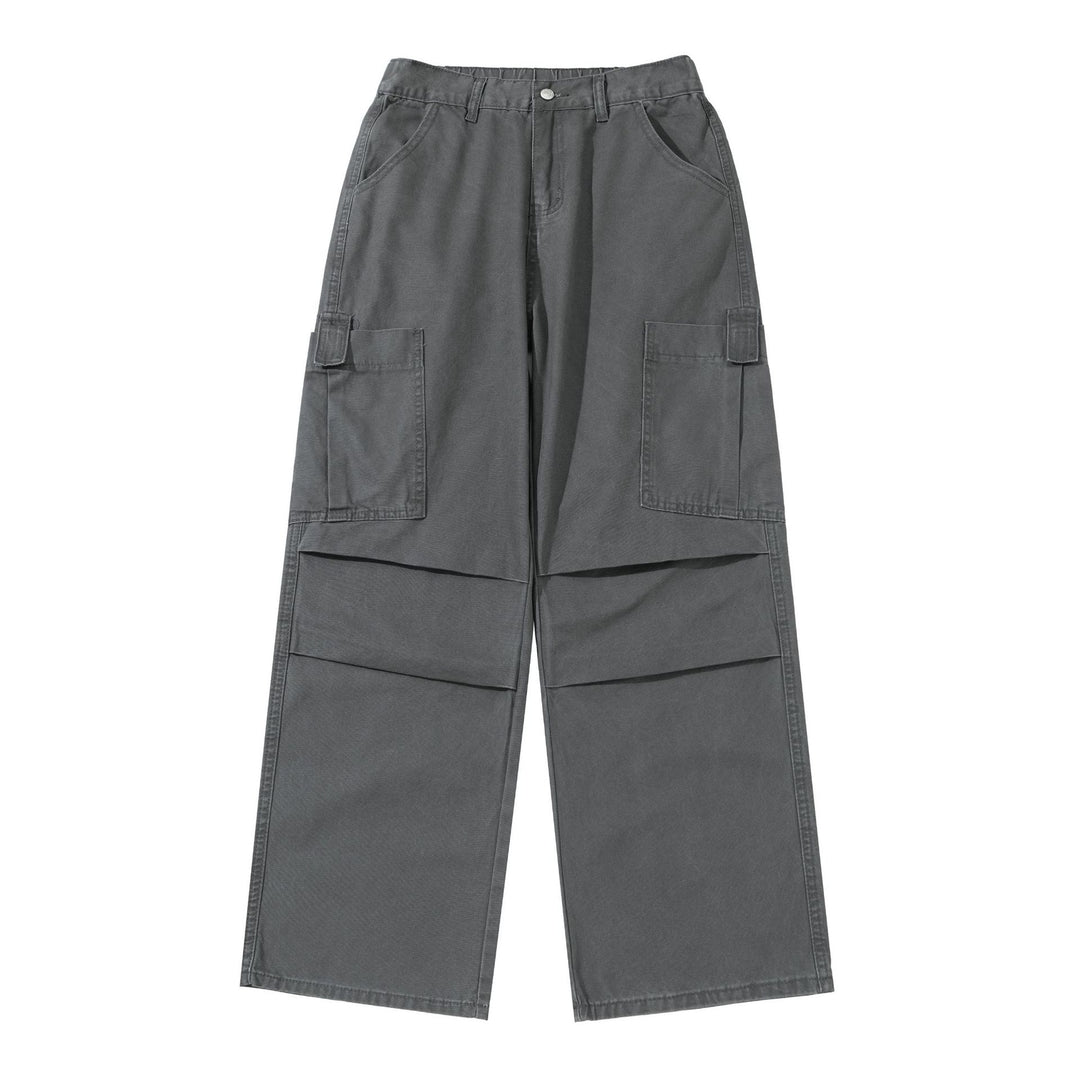 Damen Weite High‑Waist Cargo‑Hose mit aufgesetzten Taschen und verstärkten Kniepartien Drune