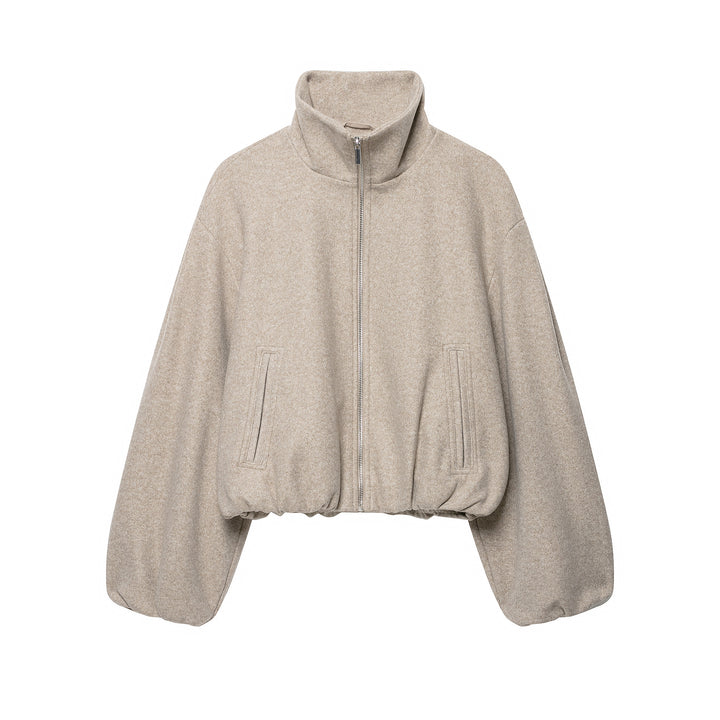 Damen Leichte wattierte Windjacke mit Stehkragen und Polka‑Dot‑Print Drune