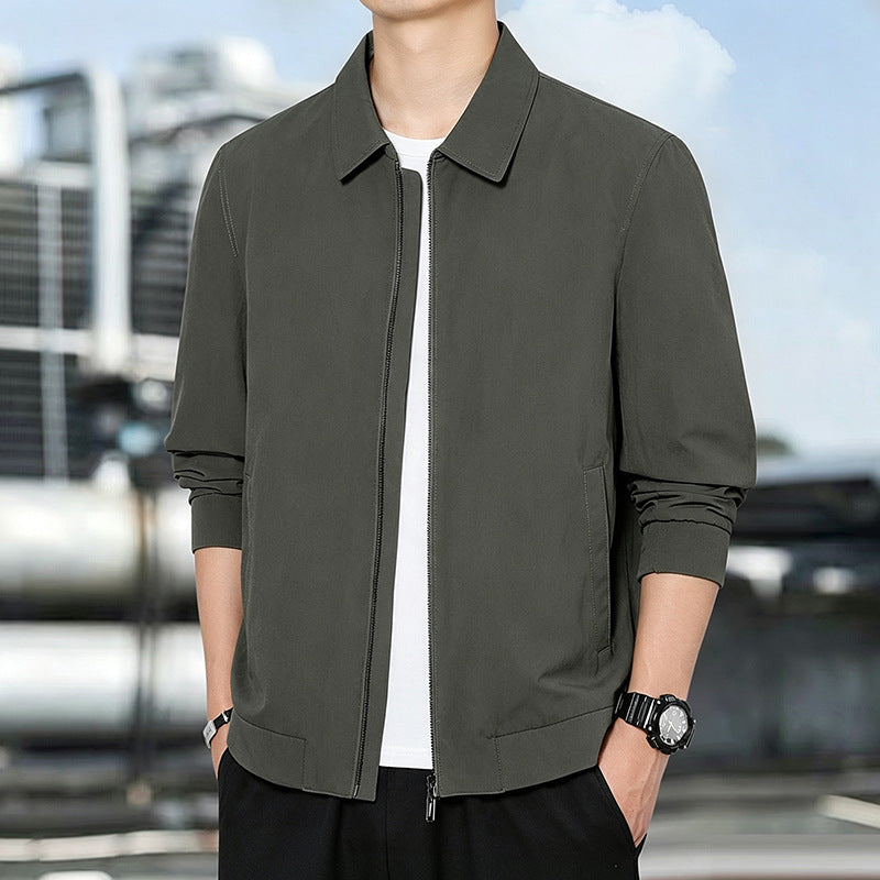 Herren Leichte Windjacke mit kariertem Innenfutter, durchgehendem Reißverschluss und Rippbündchen Drune